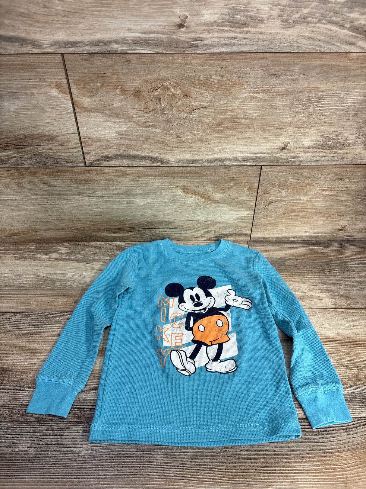Disney x Jumping Beans Waffle Knit Mickey Mouse Shirt Blue sz 3T