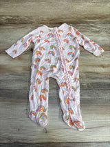 Mudpie Ruffle Rainbow Print Sleeper Pink sz 0-3m - Me n Mommy To Be