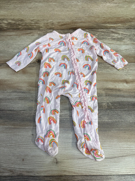 Mudpie Ruffle Rainbow Print Sleeper Pink sz 0-3m - Me n Mommy To Be