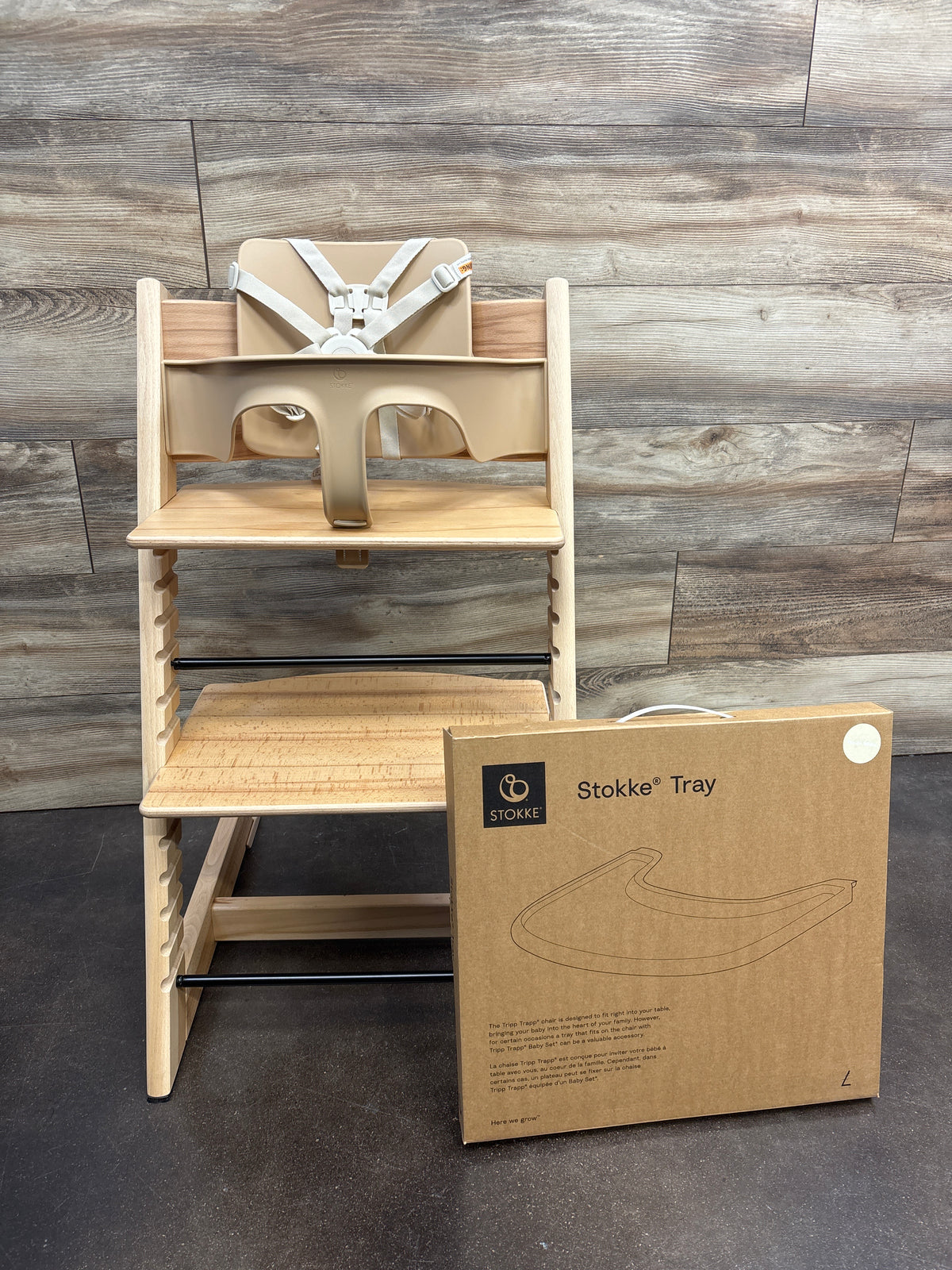 NEW Stokke Tripp Trapp High Chair with Tray in Wild Wood Natural
