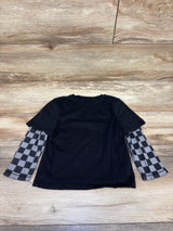 Old Navy Layered Waffle Knit Long Sleeve Shirt Black sz 4T