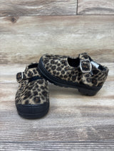 Old Navy Fuzzy Leopard Mary Jane Platform Flats Brown sz 7c