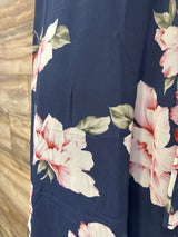 Hello Miz Floral V-Neck Dress Navy sz Small - Me n Mommy To Be