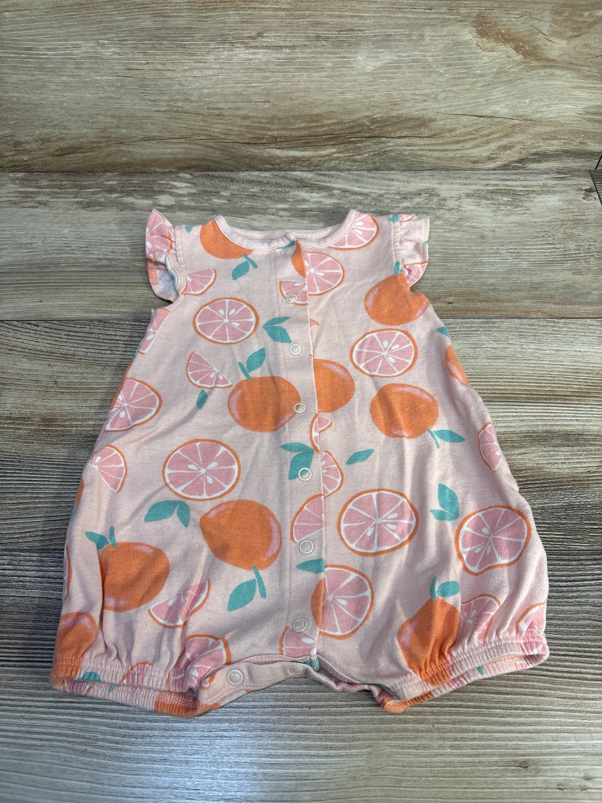Carter's Fruit Print Shortie Romper Peach sz 12m