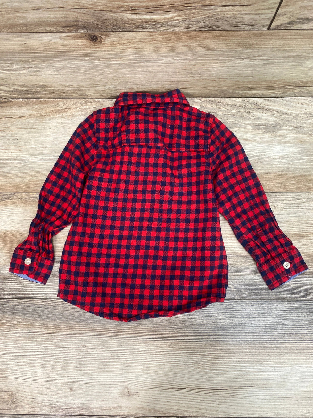 OshKosh Gingham Button-Up Shirt Red sz 2T