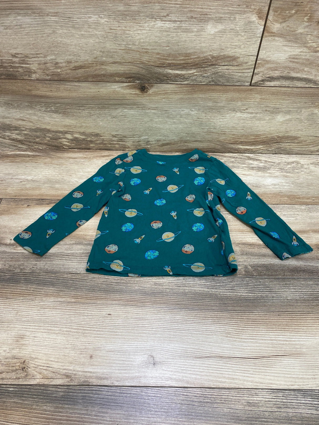 Old Navy Planet Print Shirt Green sz 3T