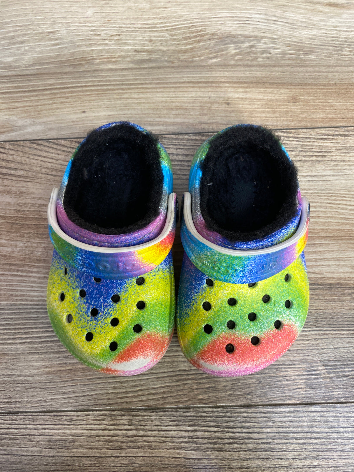 Crocs Classic Lined Clogs Rainbow sz 5c