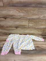 Helicopter 2pc Animal Print Pajama Set White sz 2/3T