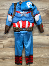 Jazwares Costumes 2pc Marvel Captain America Costume Blue sz 2-4T