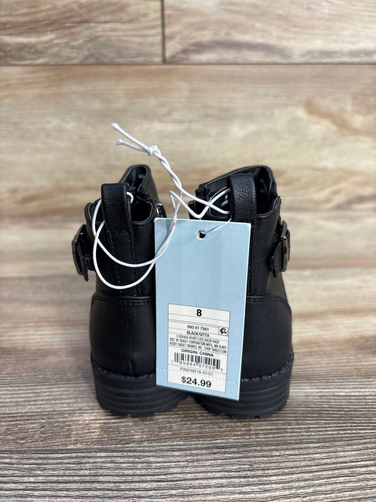 NEW Cat & Jack Gitta Moto Boots Black sz 8c