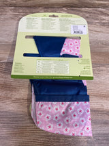 NEW Green Sprouts Snap & Go Easy-Wear Long Sleeve Bib in Pink Blossom 12-24m