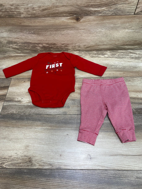 Carter's 2pc My First Christmas Bodysuit & Pants Red sz 3m - Me n Mommy To Be