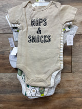 NEW Koala Baby 4pk Avocado Bodysuits Grey sz 0-3m