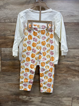 NEW Chick Pea 2pc Pumpkin Sweatshirt & Pants Set White sz 24m