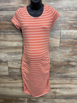 Isabel Maternity Striped Bodycon Dress Peach sz Medium