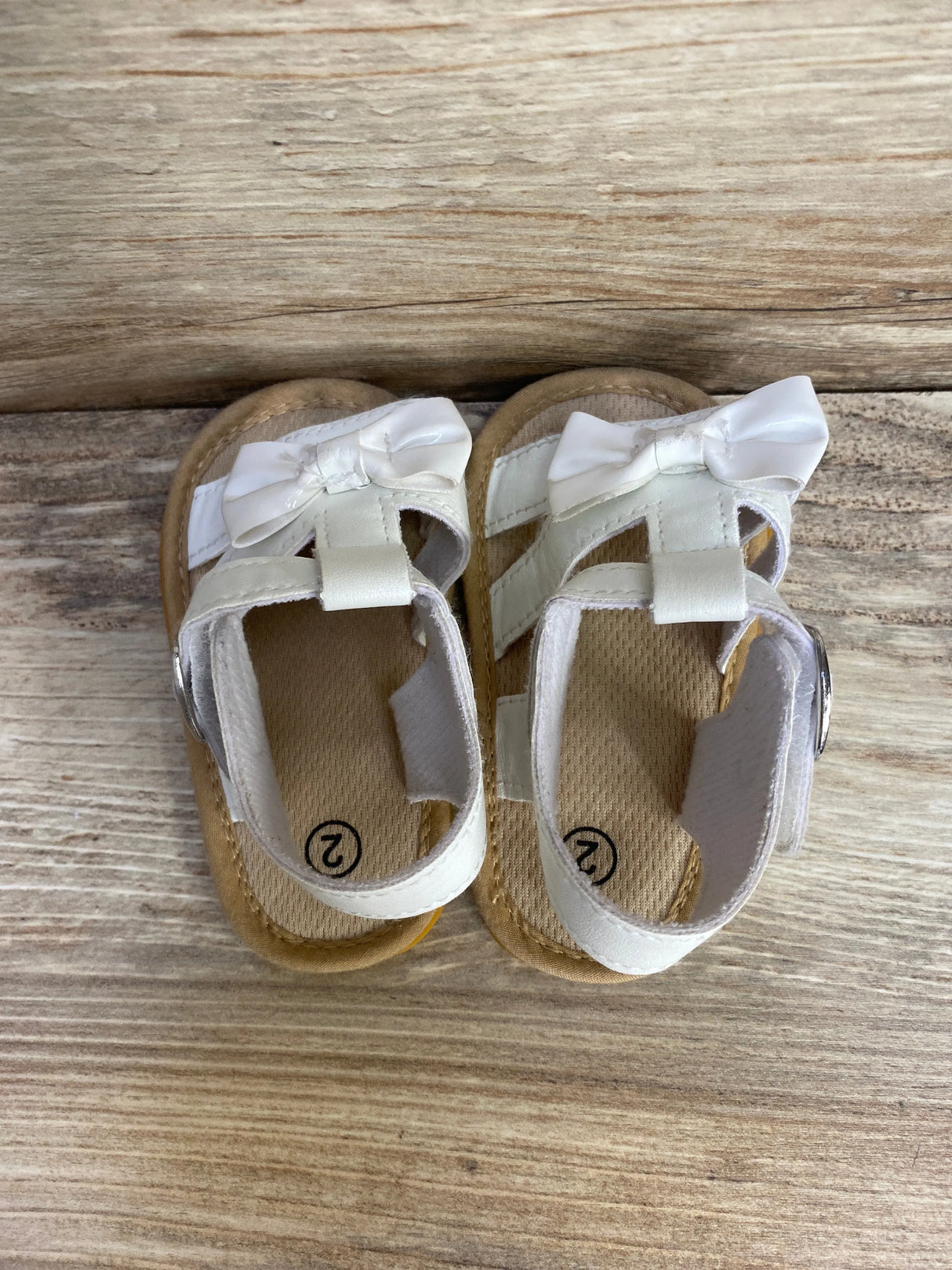White Bow Sandals sz 2c
