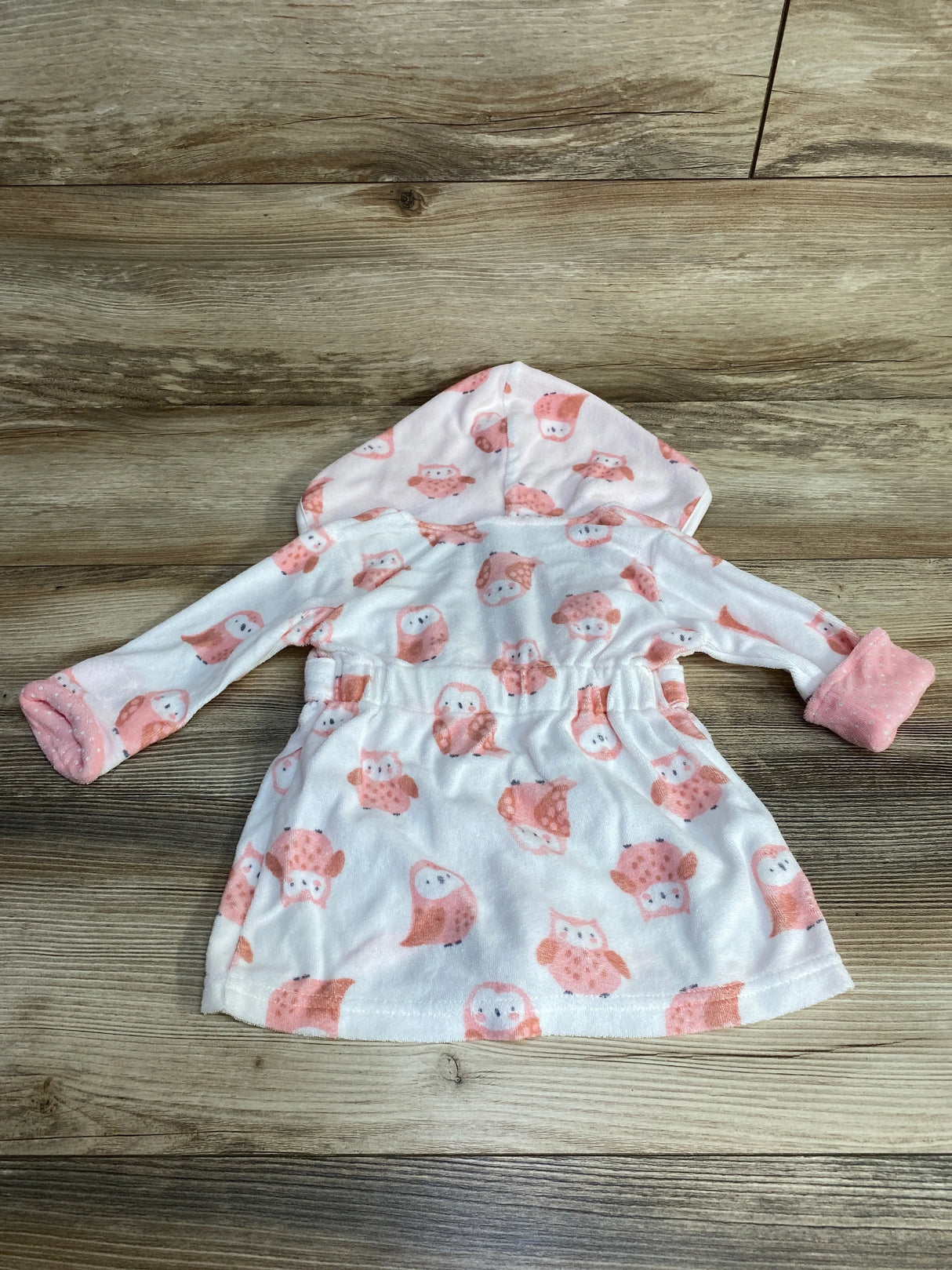 Just One You Owl Print Terry Robe White sz 0-9m