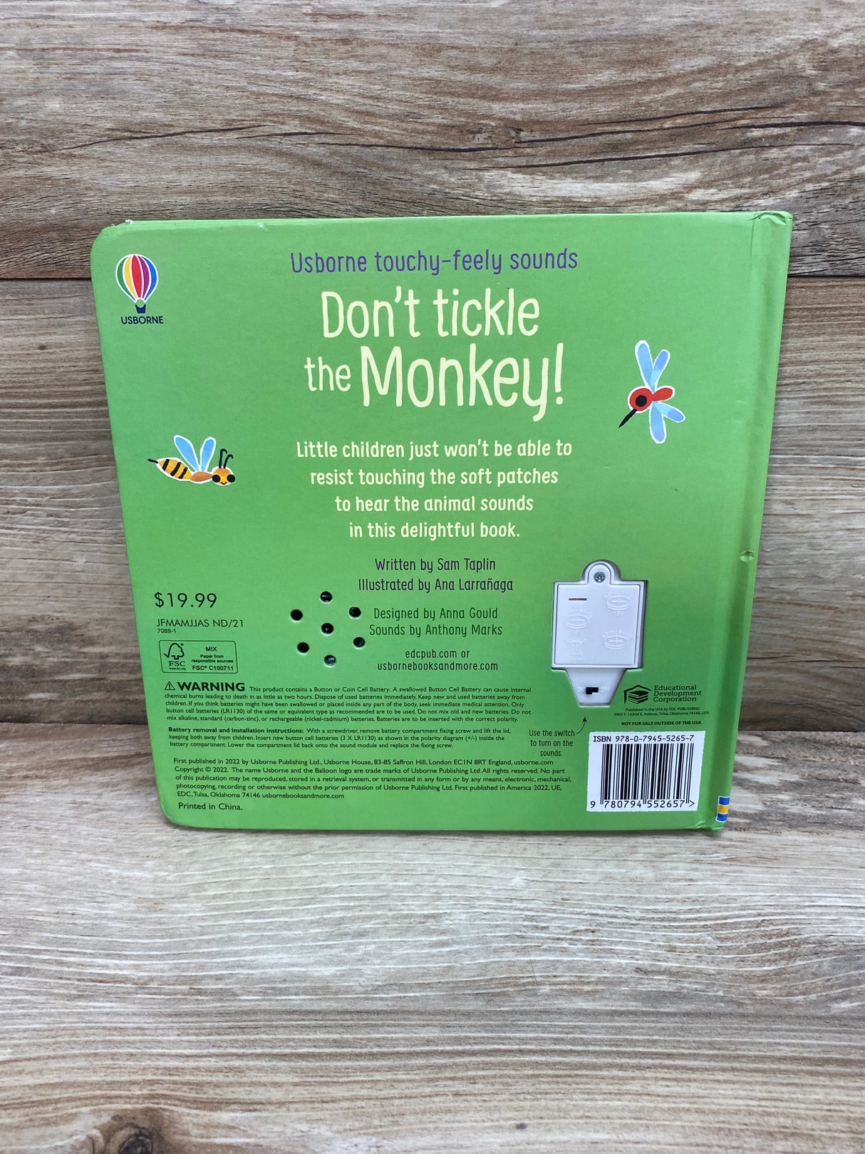 UsBorne Touchy-Feely Sound Don't Tickle the Monkey! Board book