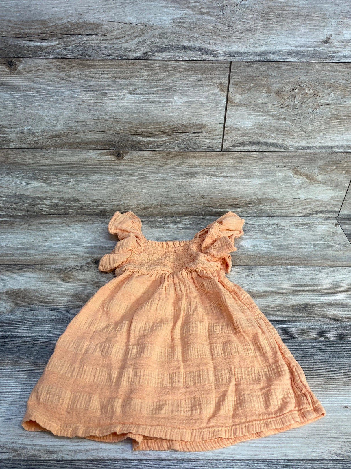 Old Navy Textured Ruffle Smocked Dress Orange sz 4T