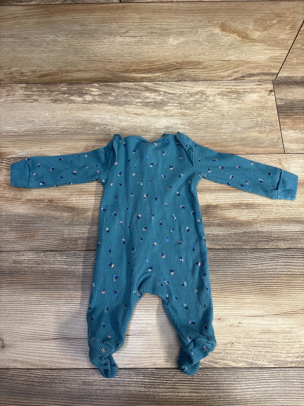 Carter's Floral Waffle Knit Sleeper Green sz Newborn