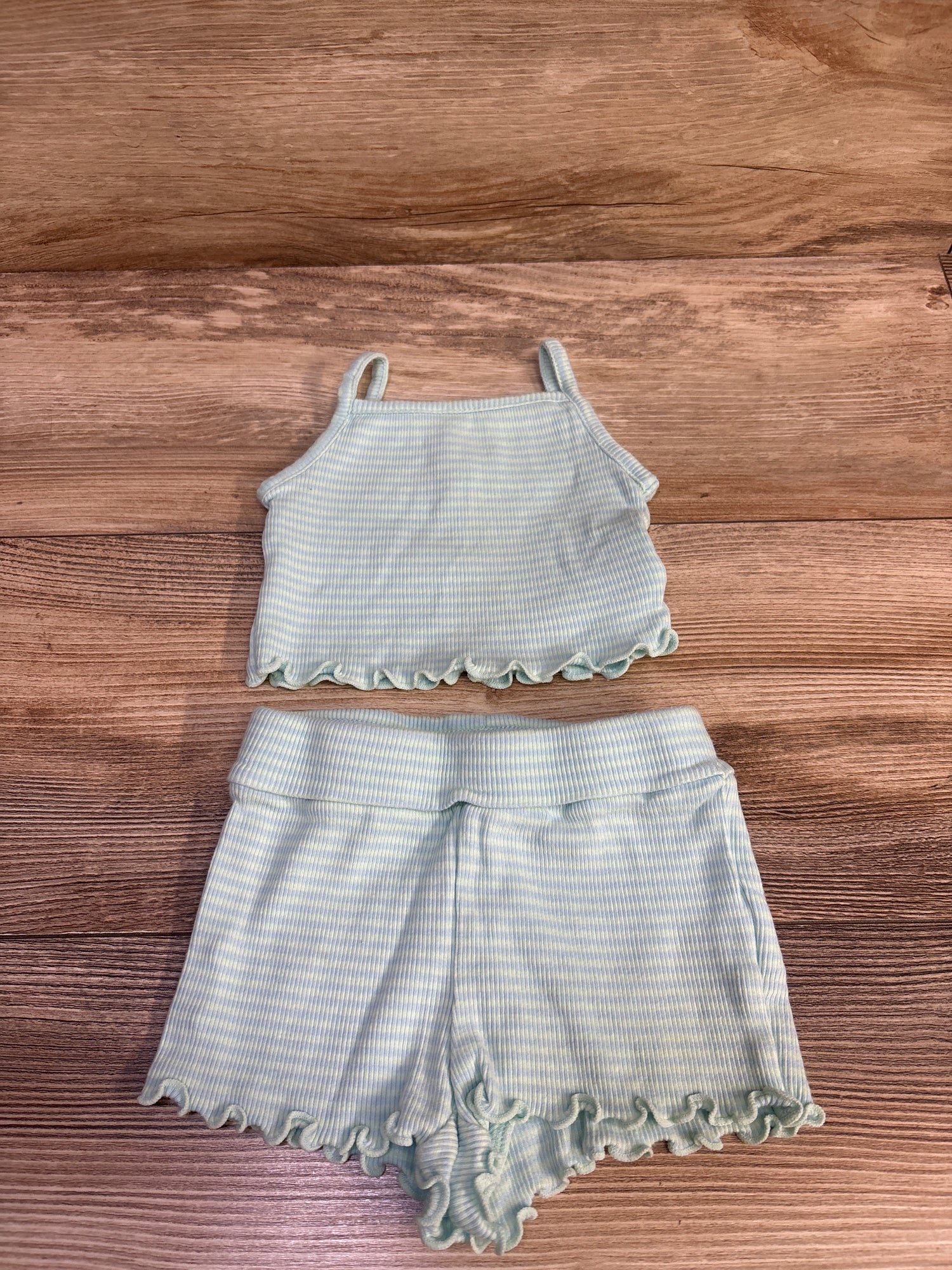 Baby Gap 2pc Ribbed Tank Top & Shorts Set Blue sz 3-6m