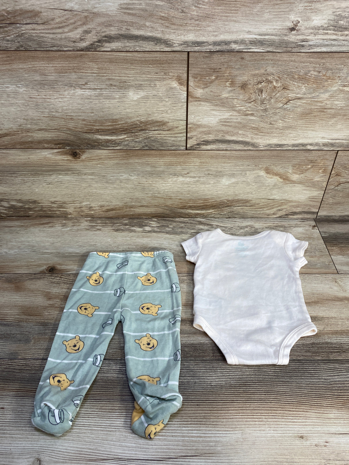 Disney Baby 2pc Winnie The Pooh Bodysuit & Pants Set White sz 0-3m