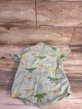 Eighty Eight Brand Dinosaur Button-Up Shirt Green sz 5/6T