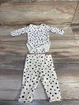 H&M 2pc Polka Dot Bodysuit & Pants Set Ivory sz Preemie