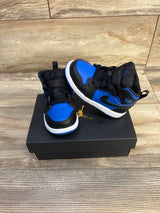 Air Jordan 1 Mid TD 'Black Royal Blue' Sneakers sz 6c
