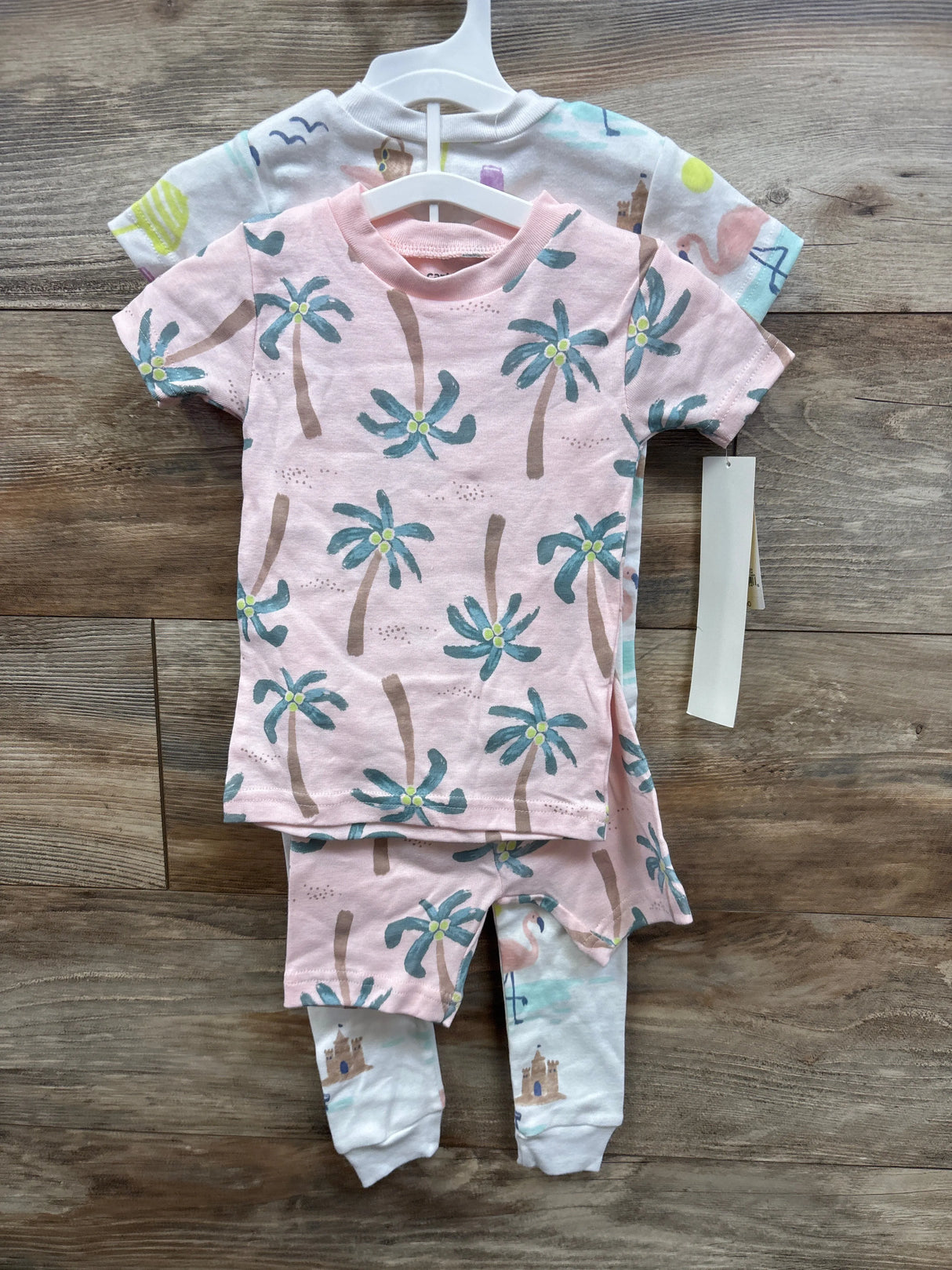 NEW Just One You 4pk Palm Tree Print Pajama Set Pink sz 2T