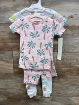 NEW Just One You 4pk Palm Tree Print Pajama Set Pink sz 2T