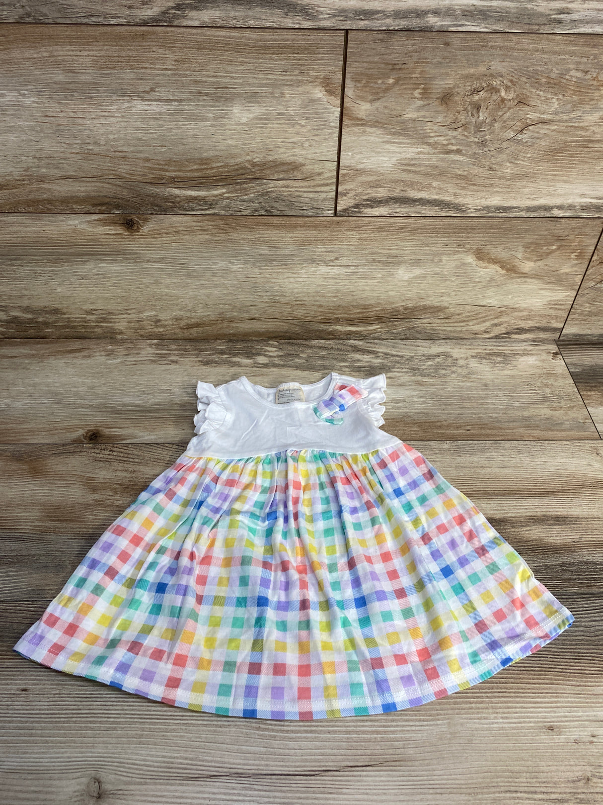 First Impressions Gingham Dress White sz 12m