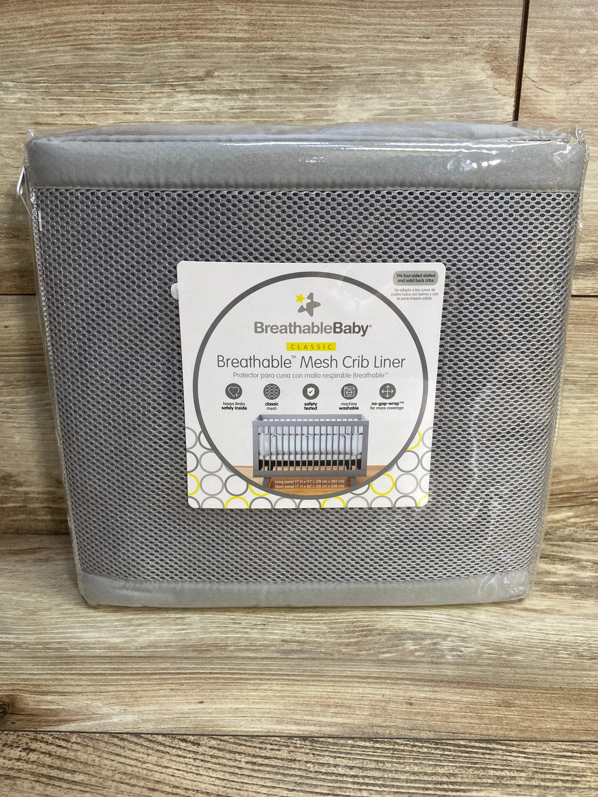 NEW BreathableBaby Breathable Mesh Crib Liner Classic Collection Grey - Me n Mommy To Be