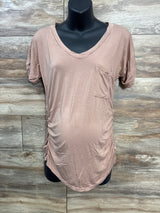 V-Neck Pocket Ruched Shirt sz Medium