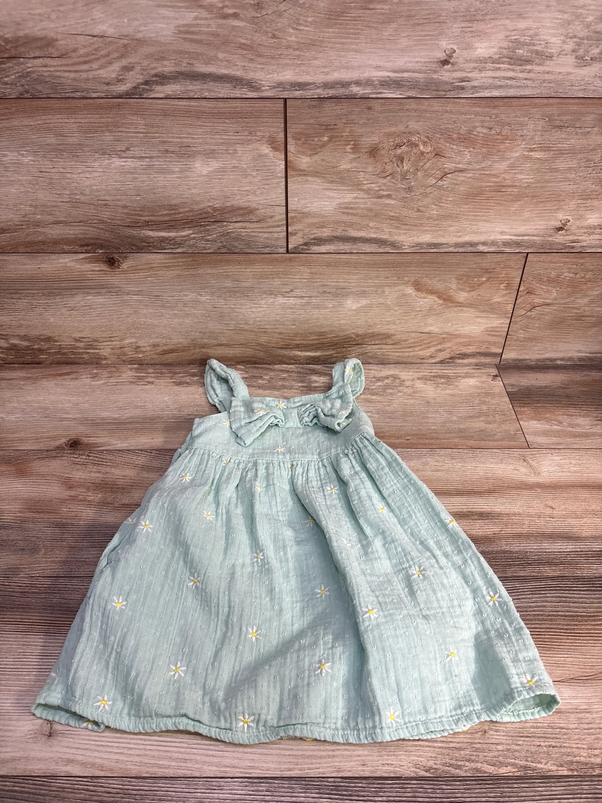 Cat & Jack Floral Woven Dress Mint Green sz 4T