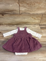 Just One You 2pc Ribbed Bodysuit & Corduroy Skirtall White sz 6m