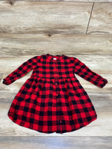 Baby Gap Plaid Long Sleeve Button Dress Red sz 4T