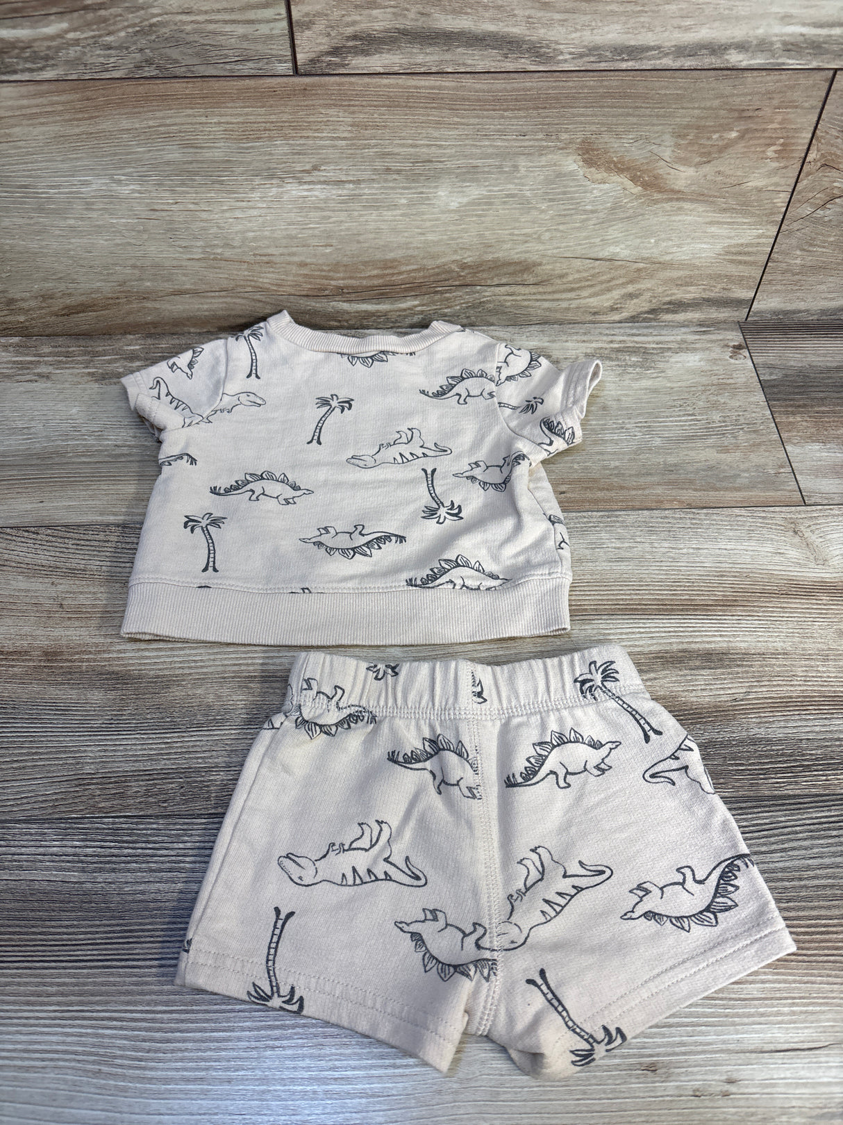 Carter's 2pc Dinosaur Print Sweatshirt & Bottoms Set Tan sz 6m