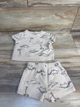 Carter's 2pc Dinosaur Print Sweatshirt & Bottoms Set Tan sz 6m