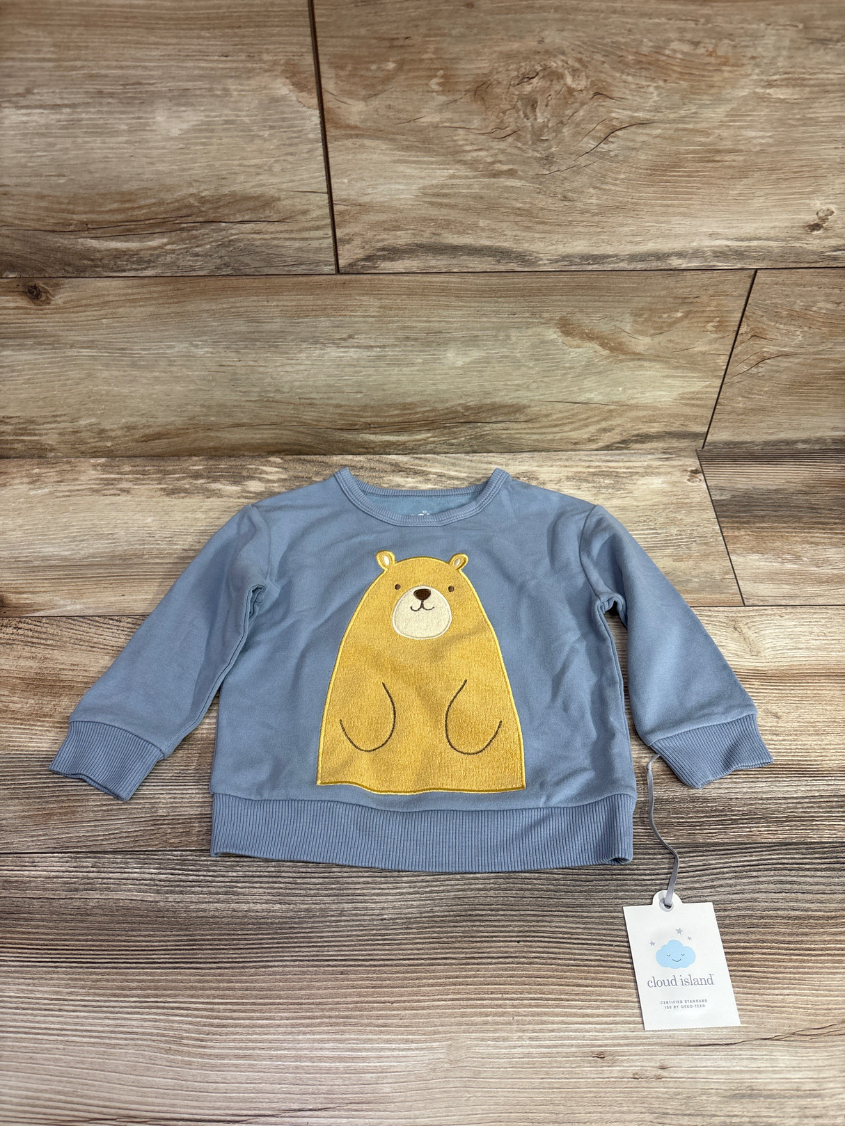 NEW Cloud Island Pullover Bear Sweatshirt Blue sz 18m