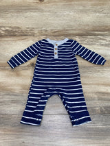 Just One You Striped Henley Coverall Navy sz Newborn