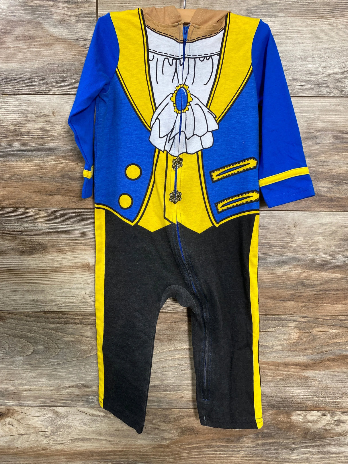 Disney Baby Beauty and The Beast Hooded Coverall Blue sz 18-24m - Me n Mommy To Be