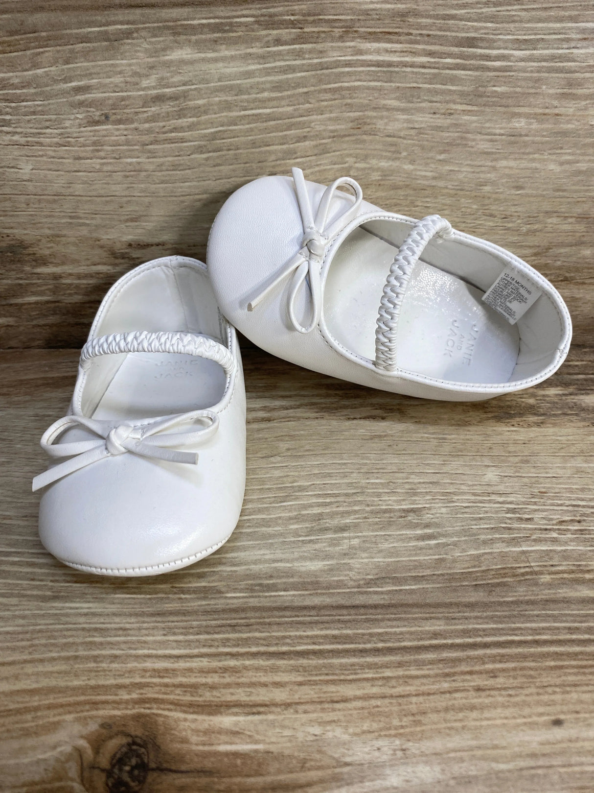 Janie & Jack White Bow Ballet Flats sz 12-18m