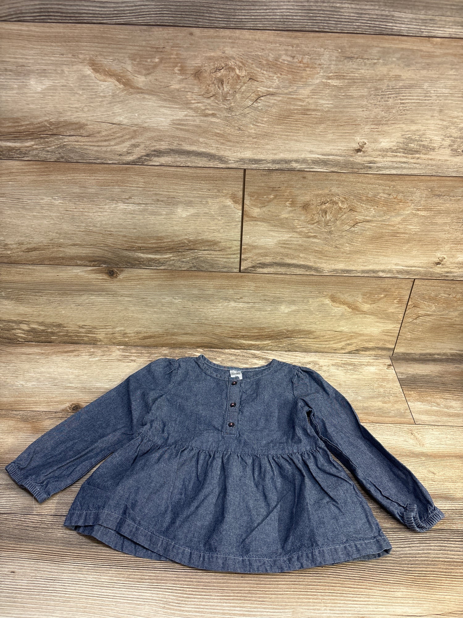 Simple Joys Chambray Peplum Top Blue sz 3T