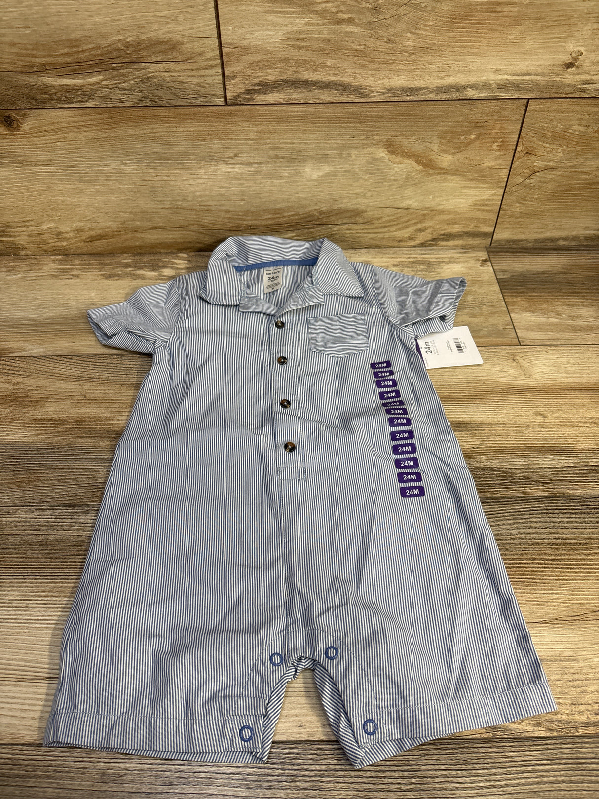 NEW Carter's Striped Polo Romper Blue sz 24m