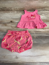 Okie Dokie 2pc Hey Summer Tank Top & Shorts Pink sz 6m - Me n Mommy To Be