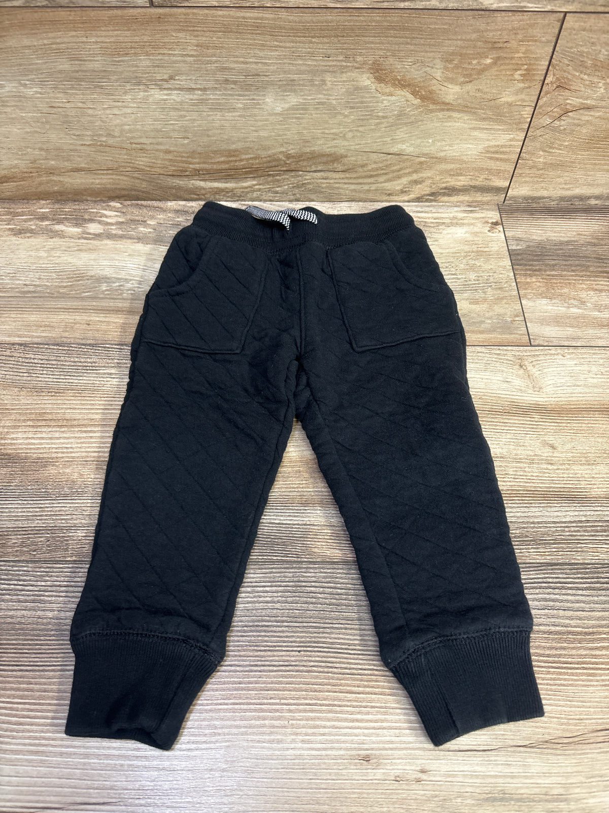 Cat & Jack Quilted Drawstring Joggers Black sz 2T