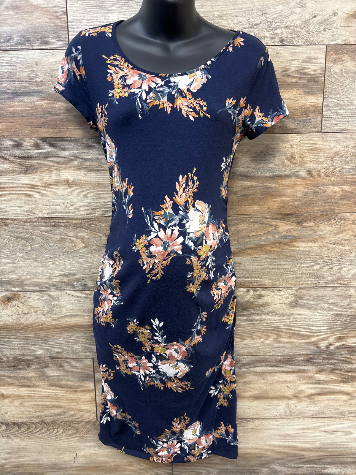 Isabel Maternity Floral Bodycon Dress Navy sz Medium