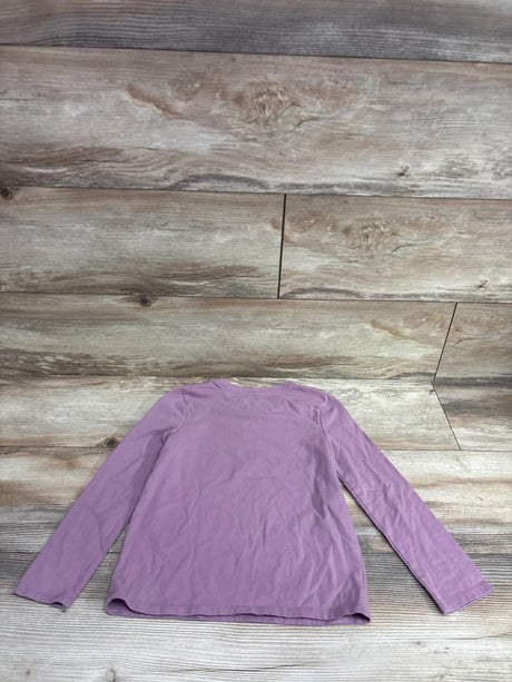 Back view of a mauve long-sleeve Cat & Jack Happy Campers shirt for kids size 4/5T