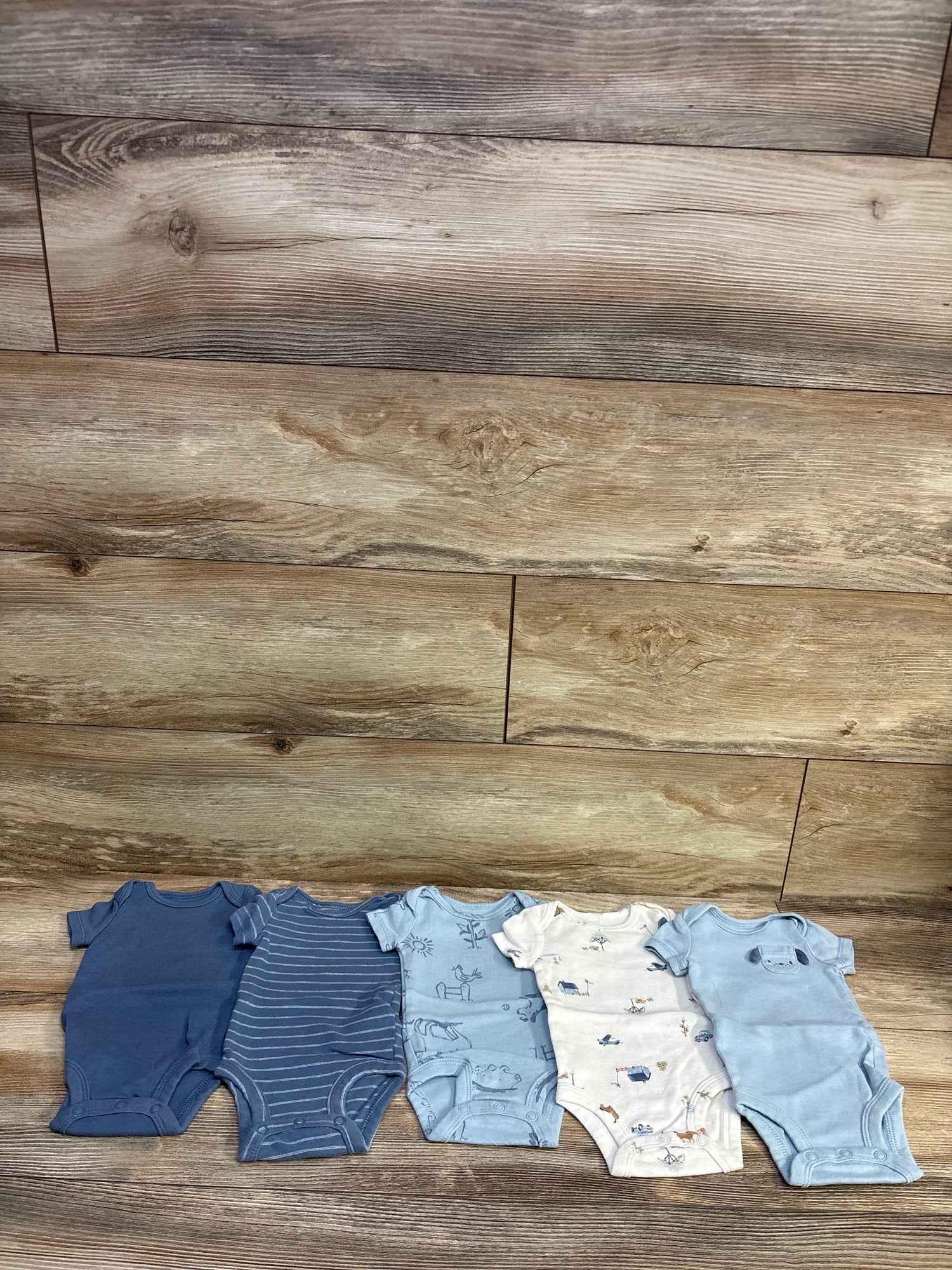 Carter's 5pk Bodysuits Blue sz Newborn